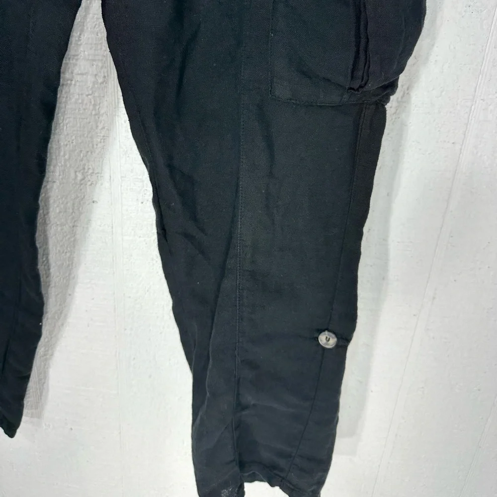 Zara cargo pants linen blend black size 00